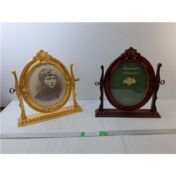 (2) Rotating Photo Frames Up to 14.25"- Some Clips Missing