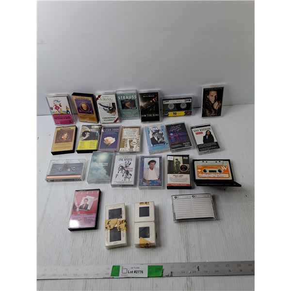 Cassette Tapes- Elvis, Michael Bolton, Billy Joel, Misc. & Slide Projector Negatives- Butchart Garde