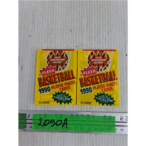(2) Fleer 5th Anniversary Edition Basketball 1990 Player Photo Cards 15 Pack - CANNOT AUTHENTICATE