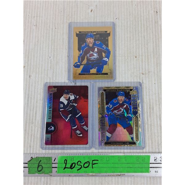 (3) Upper Deck Nathan MacKinnon Trading Hockey Cards - CANNOT AUTHENTICATE