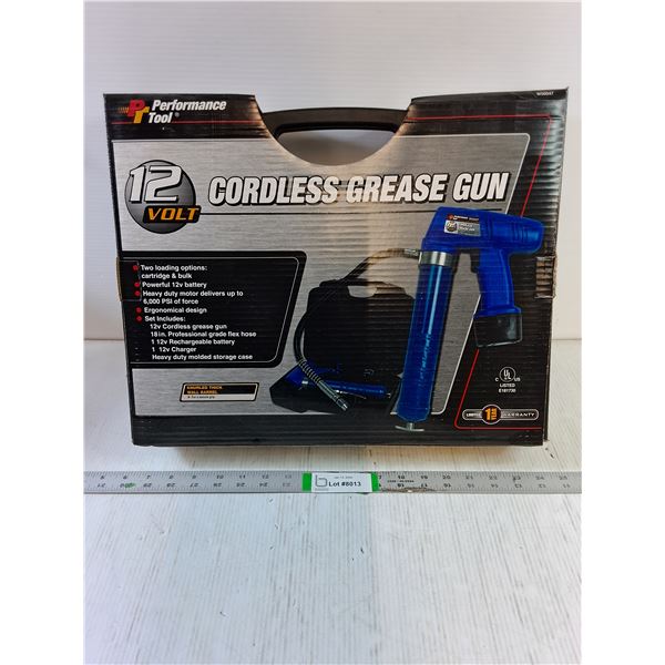 (1) Performance Tool 12 Volt Cordless Grease Gun NOS
