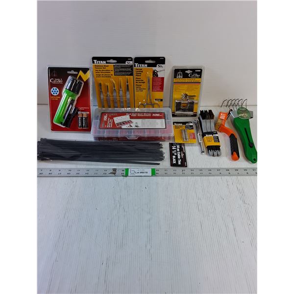 Tool Lot-Heat Shrink Tube Assortment,Flashlight,Cable Ties and more in pictures