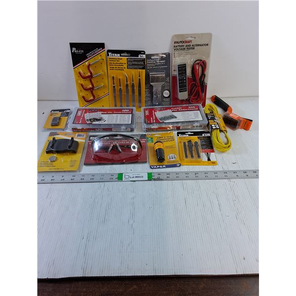 Tool Lot-Roll Pin and Cotter Pin Assortment,Safety Glasses,Extension Cord and more in pictures