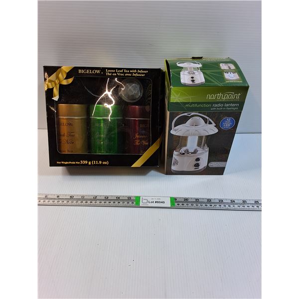Multi-Function Radio Lantern-untested and sealed Bigelow Tea Gift Box