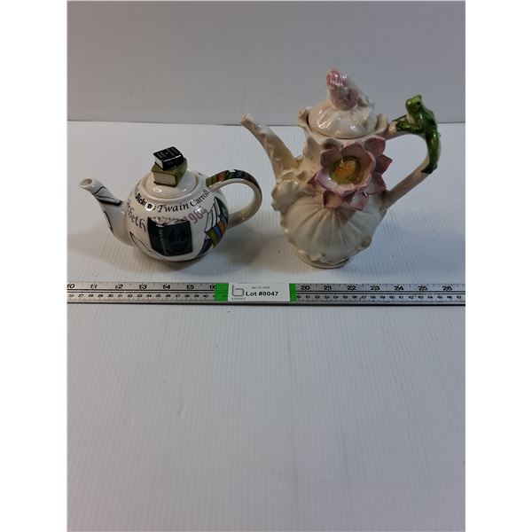 (2) Teapots-Ceramic Frog/Lotus Design and Paul Cardew Design