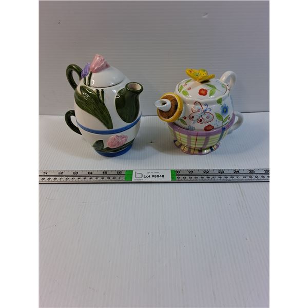 (2) Teapot for One-Butterfly and Tulip Design