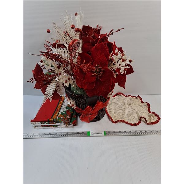 Christmas Decor-Poinsettia,Material and Doilie