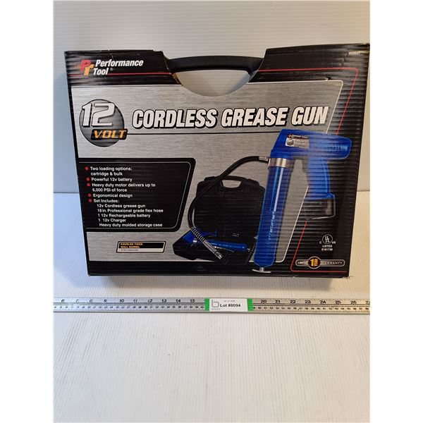 Performance Tool 12 Volt Cordless Grease Gun-sealed
