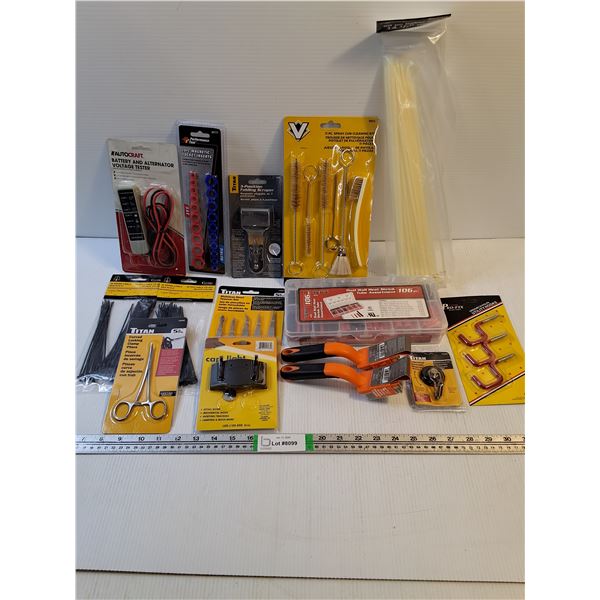 Tool Lot-Spray Gun Cleaning Kit,Dual Wall Heat Shrink Tube Assortment,(2) Cable Ties and more