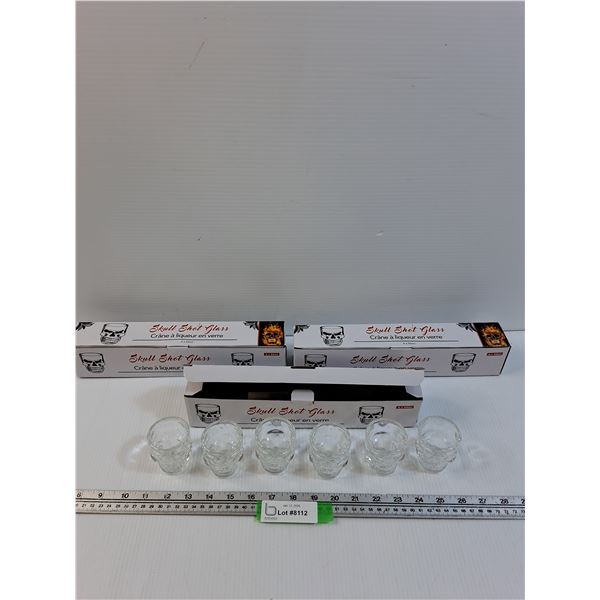 (3) Skull Shot Glass Sets - Total 18 Glasses