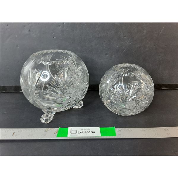 (2) Crystal Vases