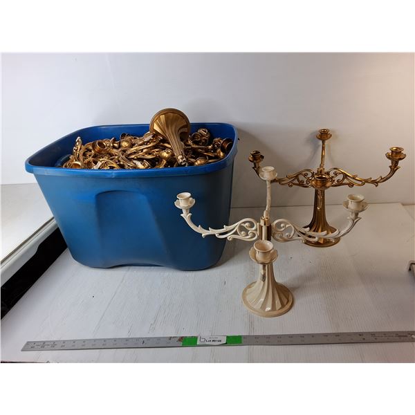 Plastic Candleholders & Storage Tote 23" x 17.75" x 14.5"- CANNOT SHIP