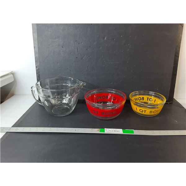 Pampered Chef Measuring Cup & Anchor Hocking Glass Bowls