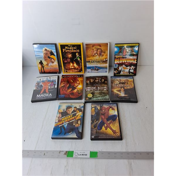 (10) DVDs- Spider-Man, The Rookie, Inkheart, Misc.