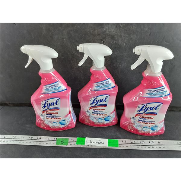 (3) 950ml Lysol Bathroom Foam Cleaner - New, PICKUP ONLY
