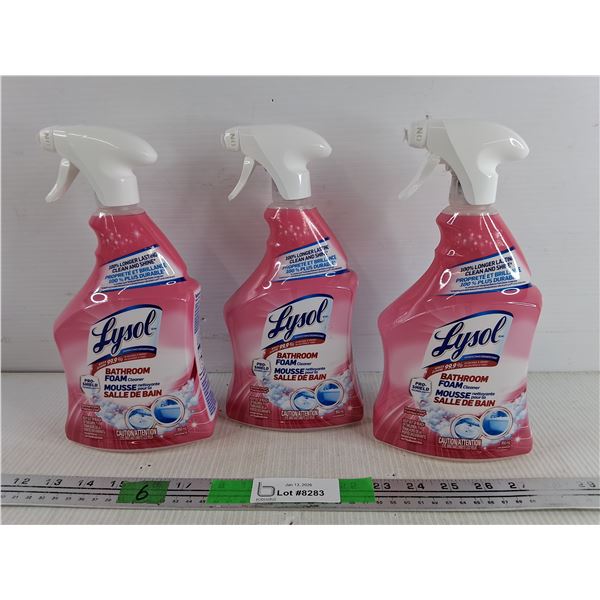 (3) 950ml Lysol Bathroom Foam Cleaner - New, PICKUP ONLY