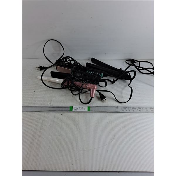 (2) Crimpers,Styling Brush and curling iron-untested-as is