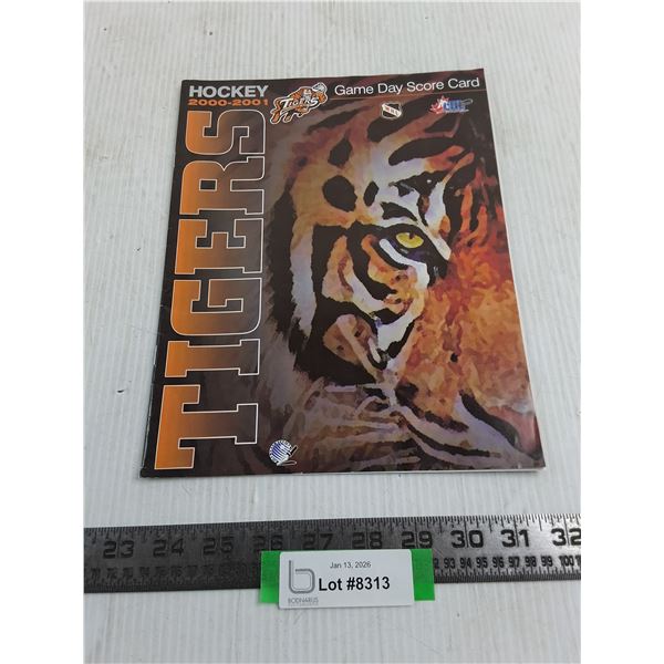 Medicine Hat Tigers 2000-01 Game Day Score Card