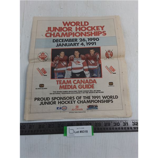 1990-91 World Junior Hockey Championships Newspaper