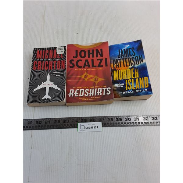 (3) Paperback Novels (Crichton, Scalzi, Patterson)