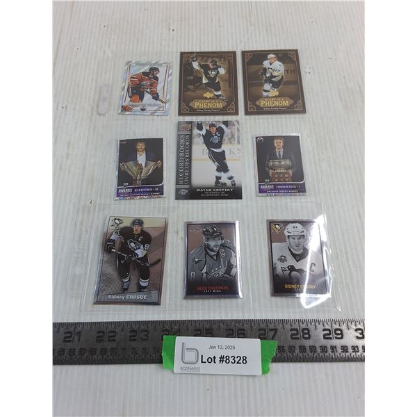 (9) Assorted NHL Collector Cards (McDavid, Wayne, Sid, Ovi) - Authenticity Not Guaranteed