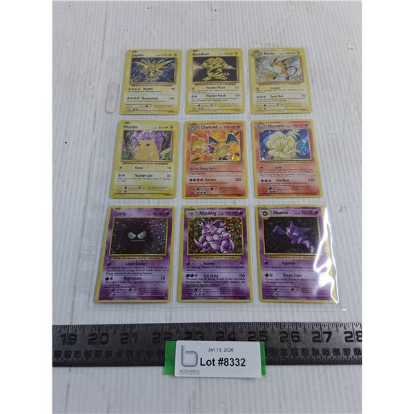 (9) Pokemon Collector Cards - Authenticity Not Guaranteed