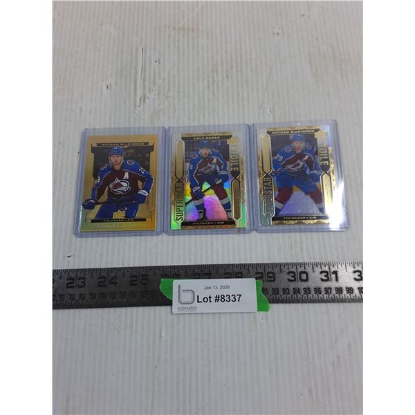 (3) Upper Deck "Gold Etch" 22/23 Collector Cards - MacKinnon & Makar - Authenticity Not Guaranteed