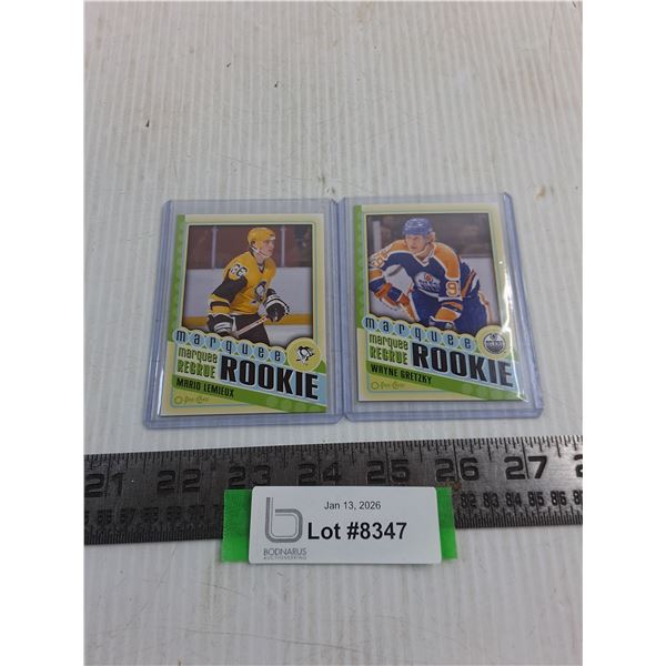 (2) OPC Marquee Rookie Re-Print Collector Cards - Mario & Wayne - Authenticity Not Guaranteed
