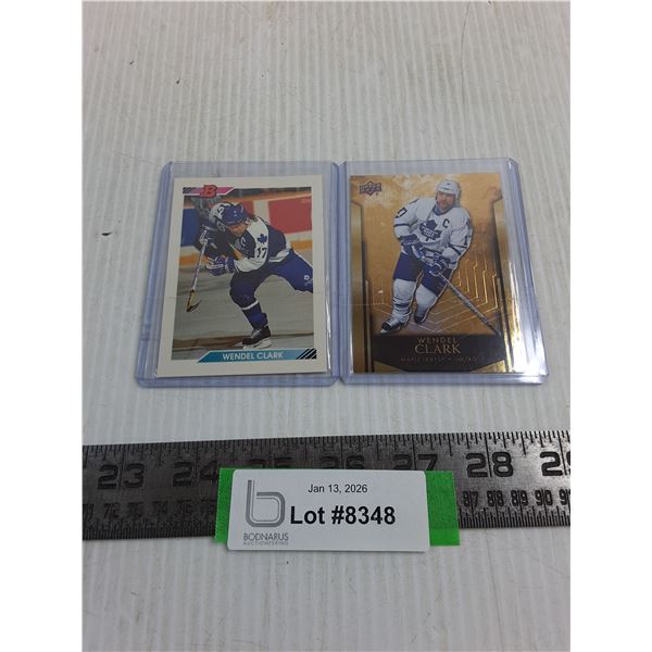 (2) Wendel Clark NHL Collector Cards - Authenticity Not Guaranteed