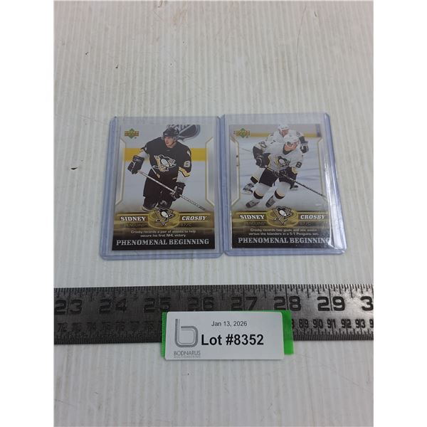 (2) Upper Deck Sidney Crosby Rookie Year Cards - Authenticity Not Guaranteed