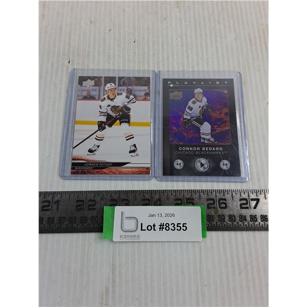 (2) Upper Deck Connor Bedard Collector Cards - Authenticity Not Guaranteed