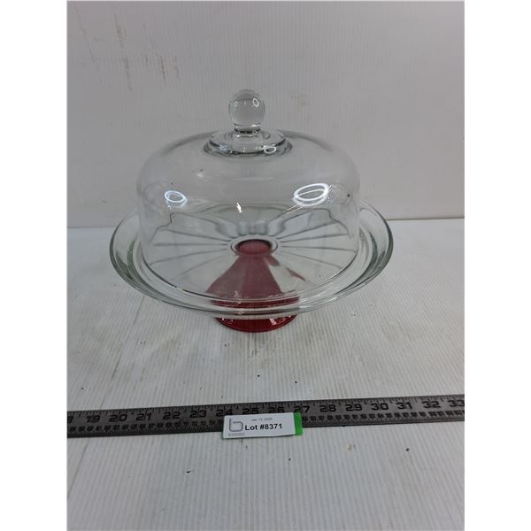 Glass Footed Cake Server Platter