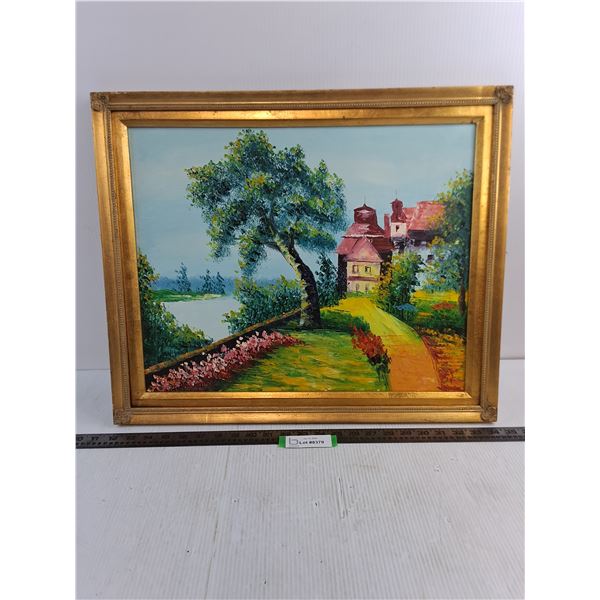 Vintage Gold-Framed Wall Art - 19" x 23"