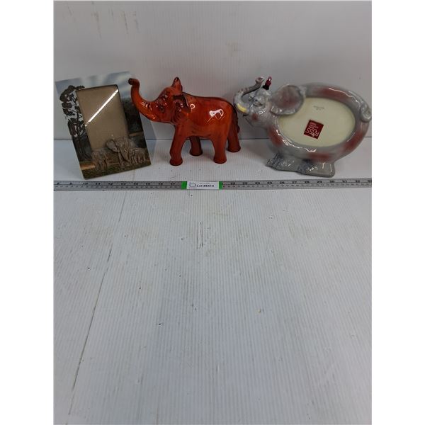(2) Elephant Picture Frames (4"x6")and Ornament