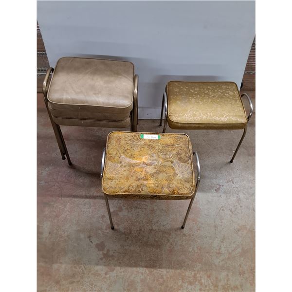 *(5) Vintage Stacking Stools-(3) are matching - PICK UP ONLY
