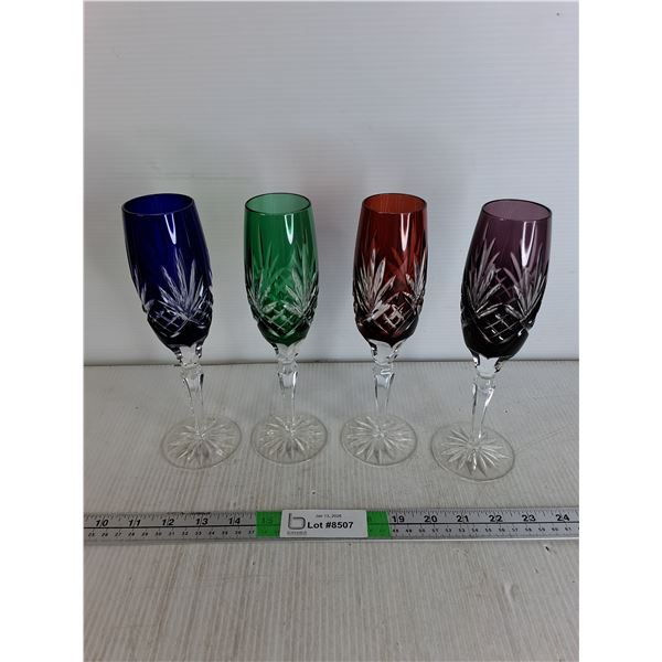 (4) Coloured Wine Glasses