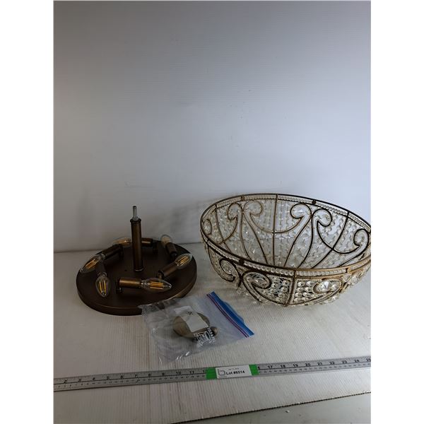 Vintage Brass and Plastic Chandelier-As Is - PICK UP ONLY