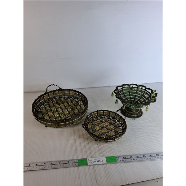 Wire Bead Bowl & Plates