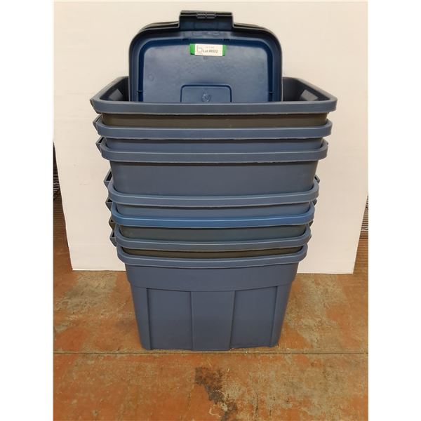 *(7) Rubbermaid Totes with Lids,  approx 24x16x16, Cannot Ship
