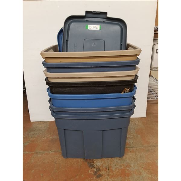 *(7) Rubbermaid Totes with Lids,  approx 24x16x16, Cannot Ship