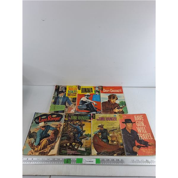 (7) Vintage Gold Key & Dell Comics - Bonanza, The Wild Wild West, The Lone Ranger