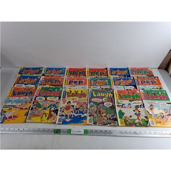 (18) Vintage Archie Comics - Laugh & PEP - CANNOT AUTHENTICATE