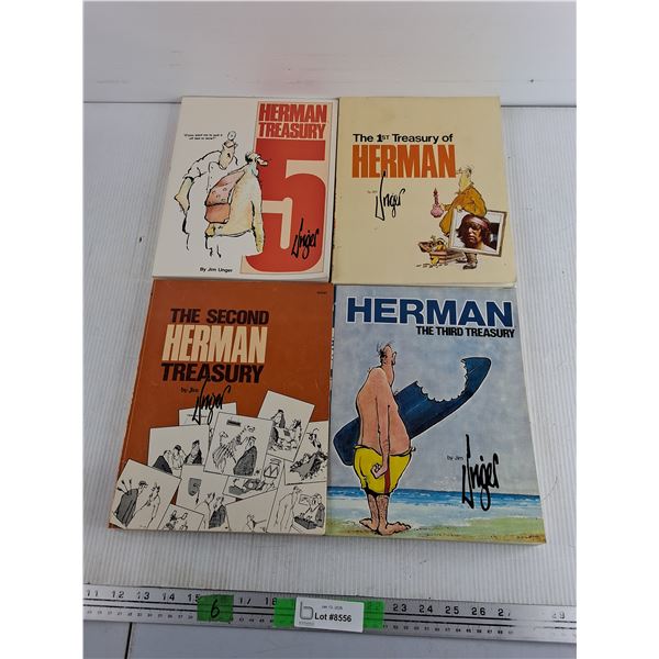 (4)  Herman Treasury Book Collection by Jim Unger - 1st, 2nd, 3rd & 5th