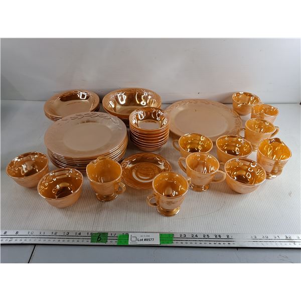 Fire King Peach Lustre Laurel Dinnerware Set - PICK UP ONLY