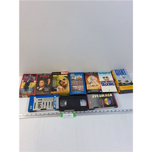 (11) VHS: Jolson, Evita, Holland, Giant, Misc