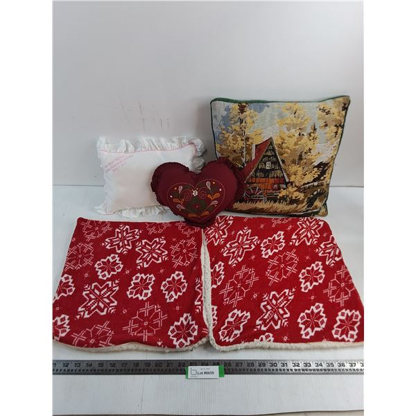 (3) Throw Pillows & 2 Pillow Covers