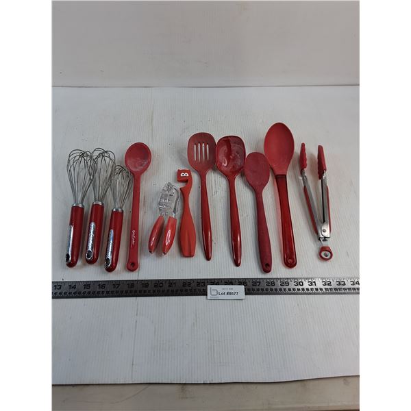Assorted Red Kitchen Utensils (Some Betty Crocker)