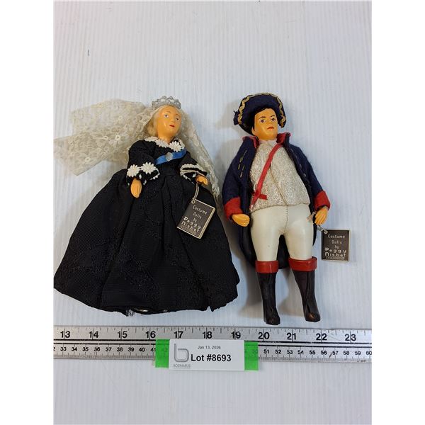 (2) Costume Dolls by Peggy Nisbet - 8" Tall