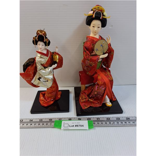 (2) Asian Themed Figurines - 9" & 7"
