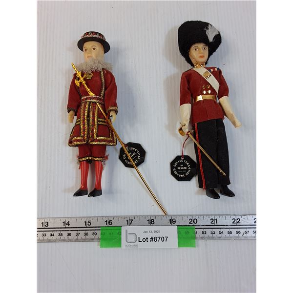 (2) British Solider Figurines - 8" Tall